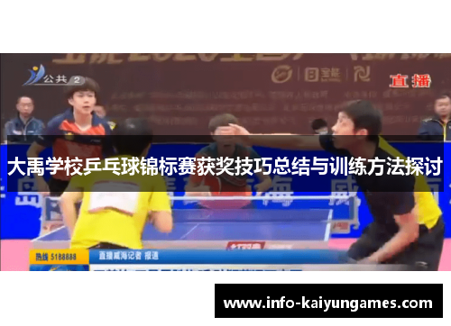 大禹学校乒乓球锦标赛获奖技巧总结与训练方法探讨