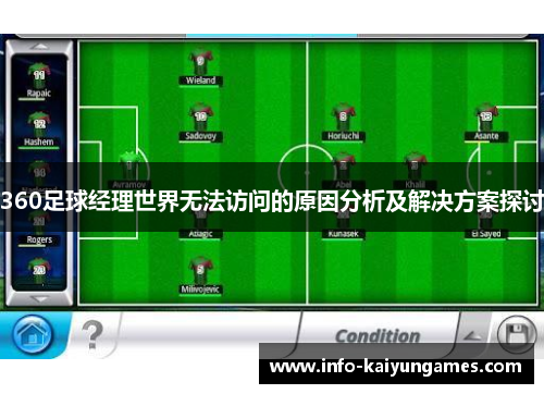 360足球经理世界无法访问的原因分析及解决方案探讨