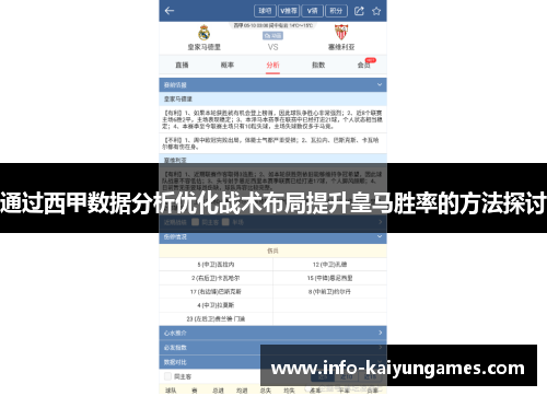通过西甲数据分析优化战术布局提升皇马胜率的方法探讨 通过西甲数据分析优化战术布局提升皇马胜率的方法探讨